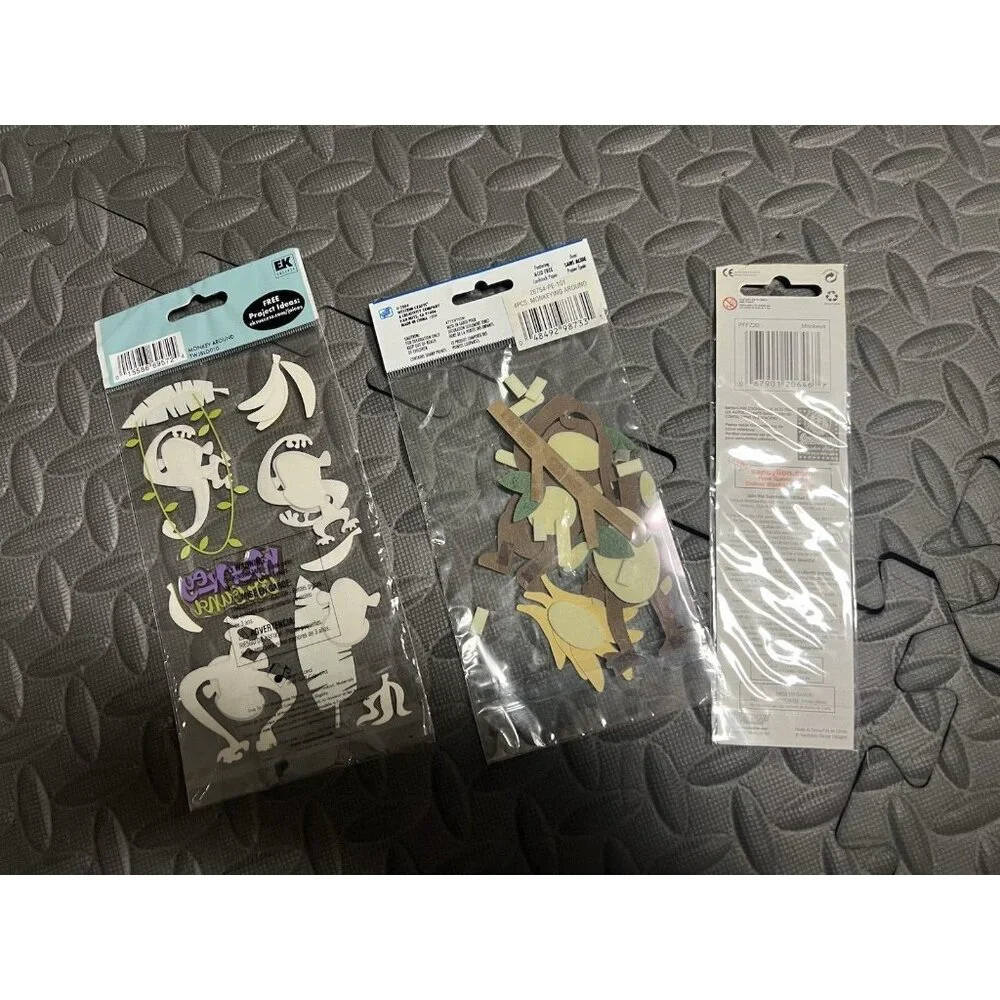 Stickers Monkey Chimpanzee Scrapbook Card Making 3D Monkeys Lot of‎ 3 NIP